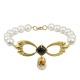 DESPERATE DESIGN ISABEL Choker Necklace Gold Bronze Pearls Black Agate