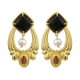 DESPERATE DESIGN ISABEL Earrings Gold Bronze Pearls Black Agate DESPERATE DESIGN ISABEL Earrings Gold Bronze Pearls Black Agate
