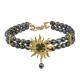 DESPERATE DESIGN CAMILA Choker Necklace Black Pearls Gold Bronze 