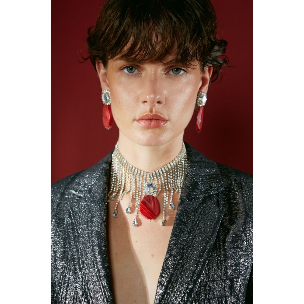 DESPERATE DESIGN DANTE Earrings Bronze Ruby Agate