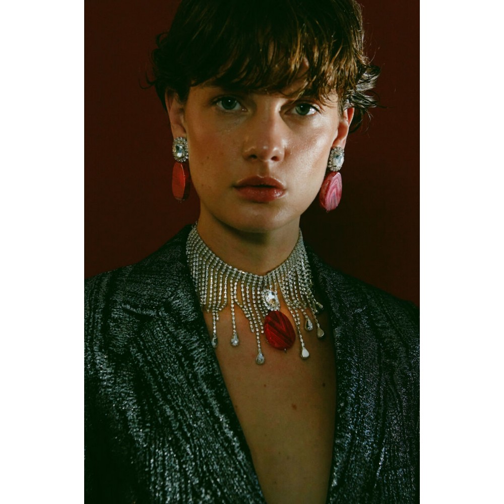 DESPERATE DESIGN DANTE Earrings Bronze Ruby Agate