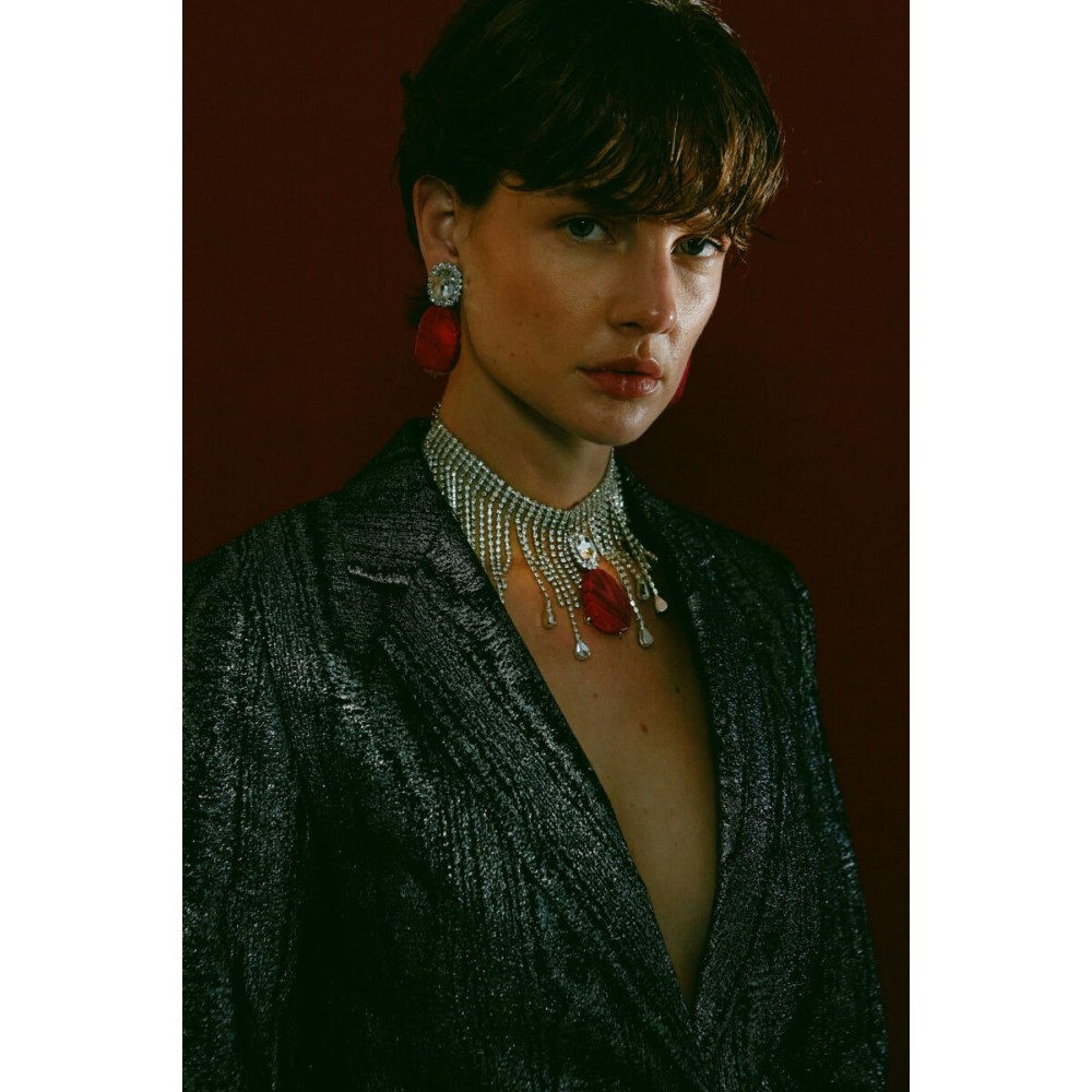 DESPERATE DESIGN DANTE Earrings Bronze Ruby Agate