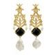 DESPERATE DESIGN JIMENA Earrings Gold Bronze Pearls Black Agate DESPERATE DESIGN JIMENA Earrings Gold Bronze Pearls Black Agate