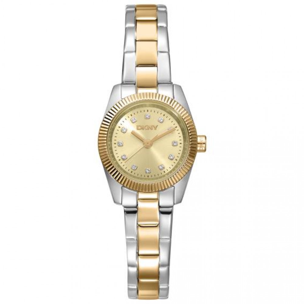 DKNY Mini Ρολόι Γυναικείο Δίχρωμο Ανοξείδωτο Μπρασελέ DK1L125M0045