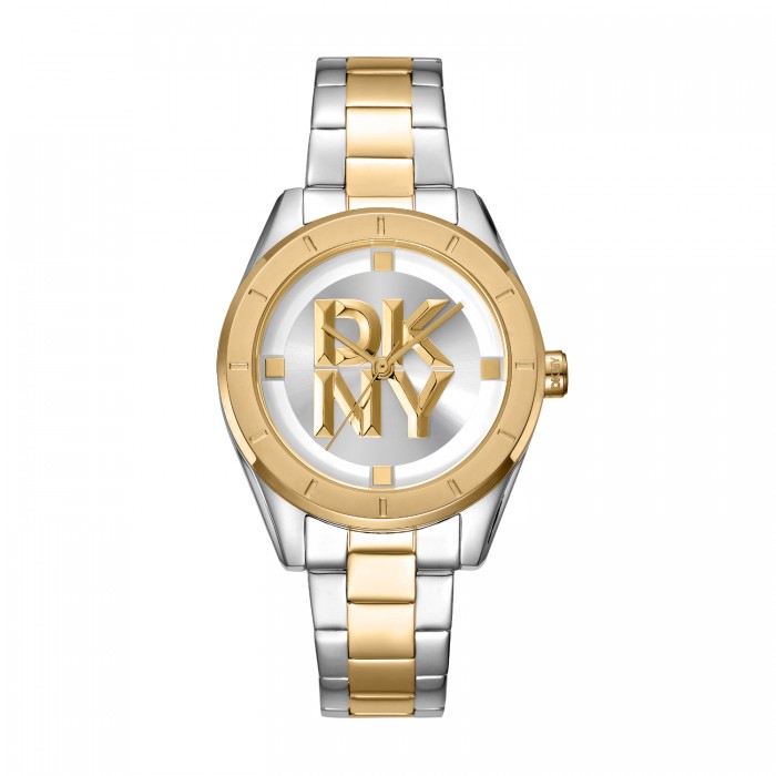 DKNY Chambers Midi Ρολόι Γυναικείο Δίχρωμο Ανοξείδωτο Μπρασελέ DK1L016M0085