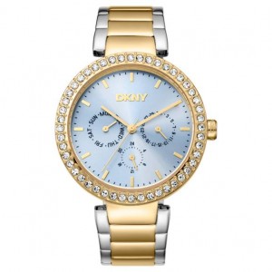 DKNY Downtown Glitz Ρολόι Γυναικείο Δίχρωμο Ανοξείδωτο Μπρασελέ DK1L044M0085