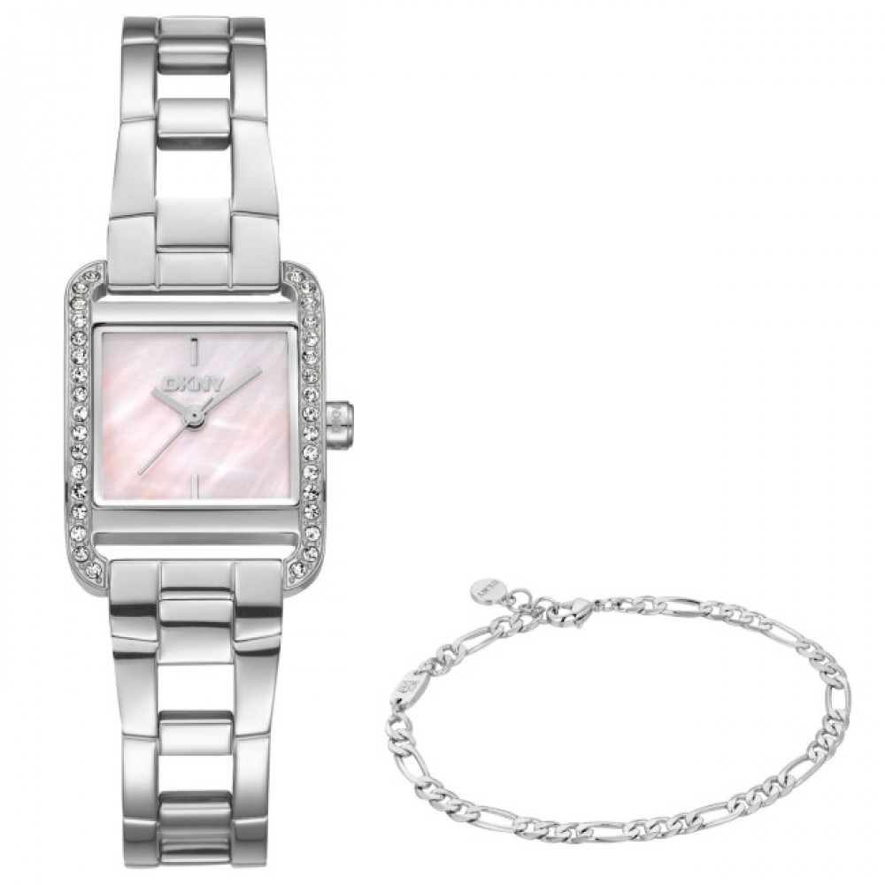 DKNY Mini Set Ρολόι με Βραχιόλι Ασημί Ανοξείδωτο Μπρασελέ DK1L143M0025 DKNY Mini Set Ρολόι με Βραχιόλι Ασημί Ανοξείδωτο Μπρασελέ DK1L143M0025