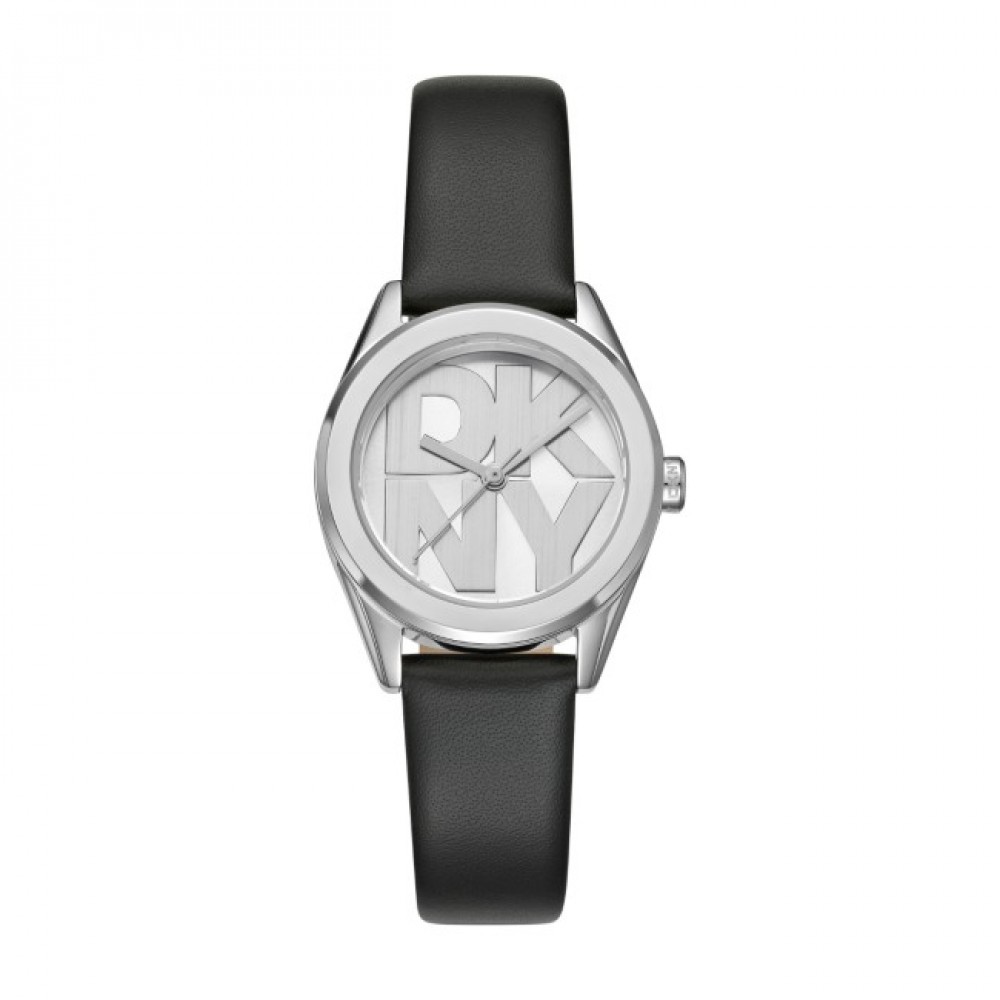 DKNY Logo Set Ρολόι με Βραχιόλι Μαύρο Δερμάτινο Λουρί DK1L145L0015