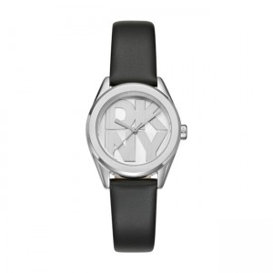 DKNY Logo Set Ρολόι με Βραχιόλι Μαύρο Δερμάτινο Λουρί DK1L145L0015