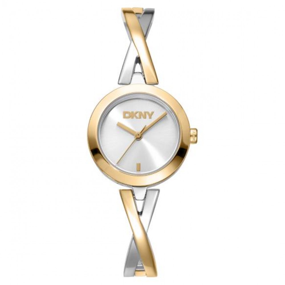 DKNY Half Bangle Ρολόι Γυναικείο Δίχρωμο Ανοξείδωτο Μπρασελέ DK1L170M0025
