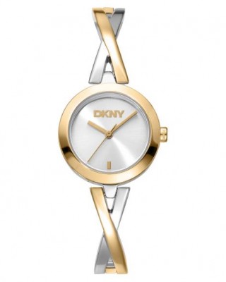 DKNY Half Bangle Ρολόι Γυναικείο Δίχρωμο Ανοξείδωτο Μπρασελέ DK1L170M0025