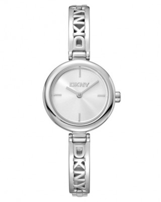 DKNY Logo Ρολόι Γυναικείο Ασημί Ανοξείδωτο Μπρασελέ DK1L115M0015
