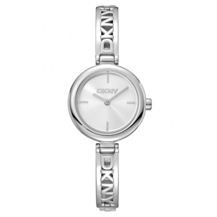 DKNY Logo Ρολόι Γυναικείο Ασημί Ανοξείδωτο Μπρασελέ DK1L115M0015