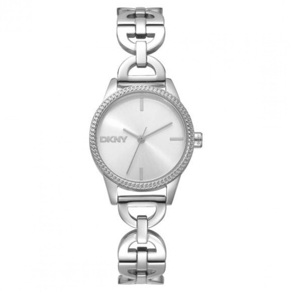 DKNY Open Link Ρολόι Γυναικείο Ασημί Ανοξείδωτο Μπρασελέ DK1L113M0215