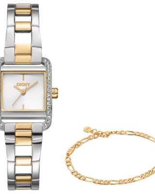 DKNY Mini Set Ρολόι με Βραχιόλι Δίχρωμο Ανοξείδωτο Μπρασελέ DK1L143M0055