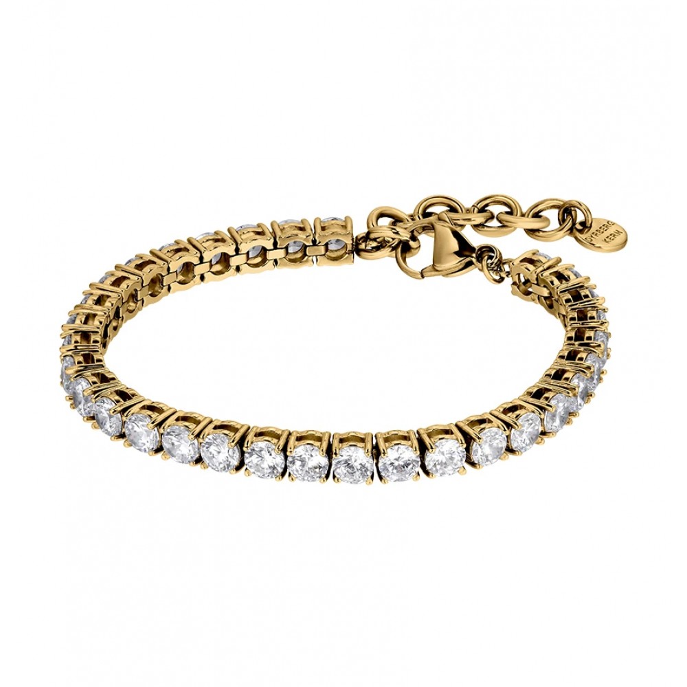 DYRBERG/KERN COBRA Tennis Bracelet Βραχιόλι Επιχρυσωμένo Λευκά κρύσταλλα 460563