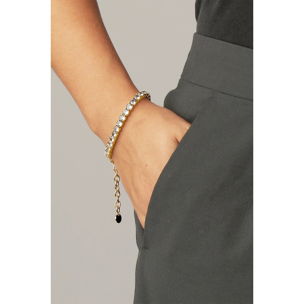 DYRBERG/KERN COBRA Tennis Bracelet Βραχιόλι Επιχρυσωμένo Λευκά κρύσταλλα 460563