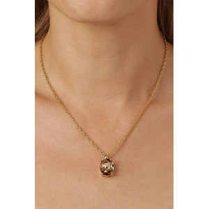DYRBERG/KERN BARGA Κολιέ Επιχρυσωμένο ατσάλι με καφέ κρύσταλλο 450183