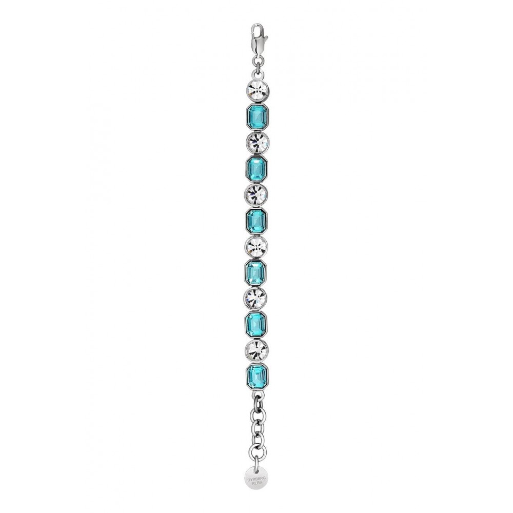 DYRBERG/KERN ALAYA Βραχιόλι Aσημί Ατσάλι με Aqua κρύσταλλα 460031