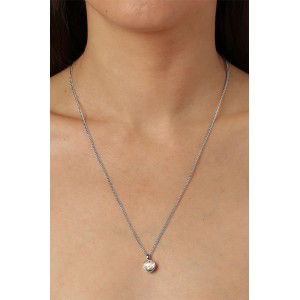 DYRBERG/KERN ETTE Κολιέ Ασημί ατσάλι Sand κρύσταλλο 460091