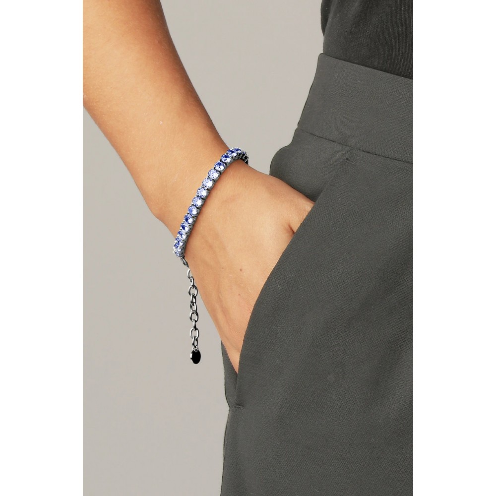 DYRBERG/KERN COBRA Tennis Bracelet Βραχιόλι Ασημί Μπλε κρύσταλλα 480146