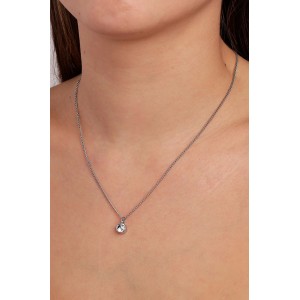 DYRBERG/KERN JEMMA Κολιέ Ασημί ατσάλι Λευκό κρύσταλλο 350859