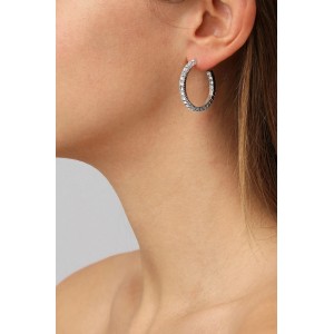 DYRBERG/KERN PINA Σκουλαρίκια Κρίκοι Ασημί Κρύσταλλα 480050