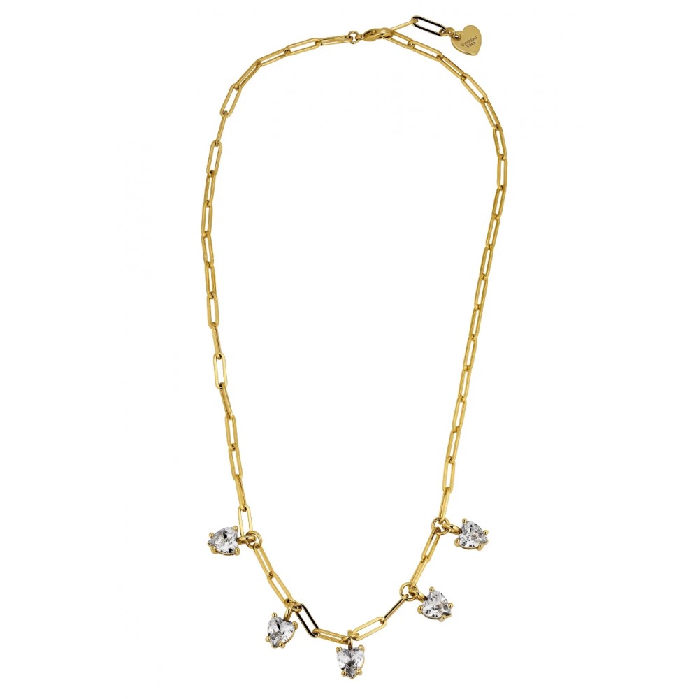 DYRBERG/KERN SOUL Κολιέ Καρδιές Επίχρυσο ατσάλι κρύσταλλα 480110