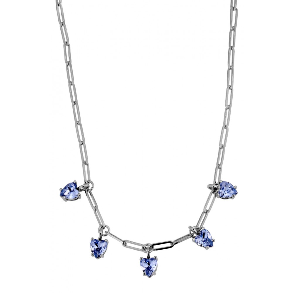 DYRBERG/KERN SOUL Κολιέ Καρδιές Ασημί ατσάλι κρύσταλλα 480108