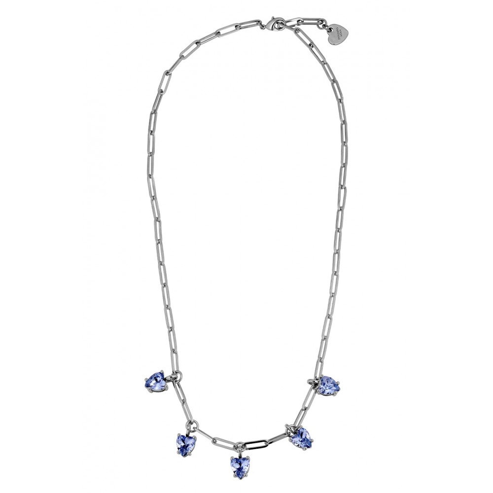 DYRBERG/KERN SOUL Κολιέ Καρδιές Ασημί ατσάλι κρύσταλλα 480108