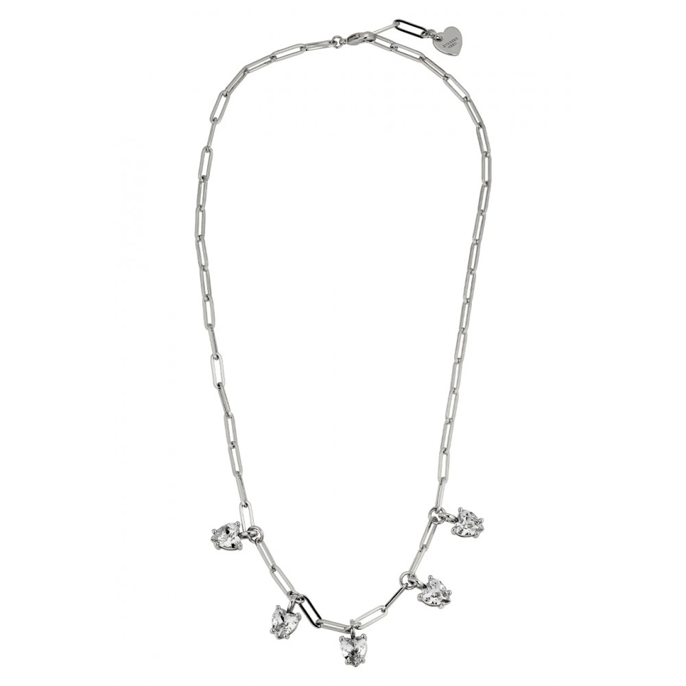 DYRBERG/KERN SOUL Κολιέ Καρδιές Ασημί ατσάλι κρύσταλλα 480111