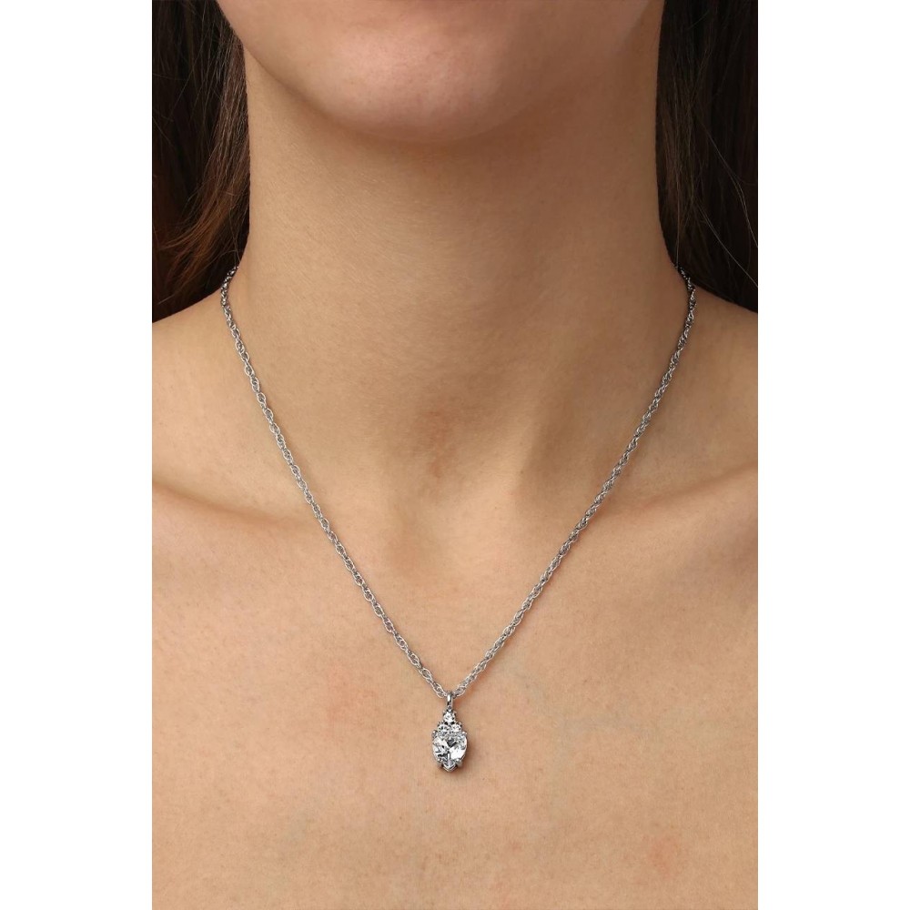 DYRBERG/KERN SPIRA Κολιέ Καρδιά Ασημί ατσάλι κρύσταλλα 480001