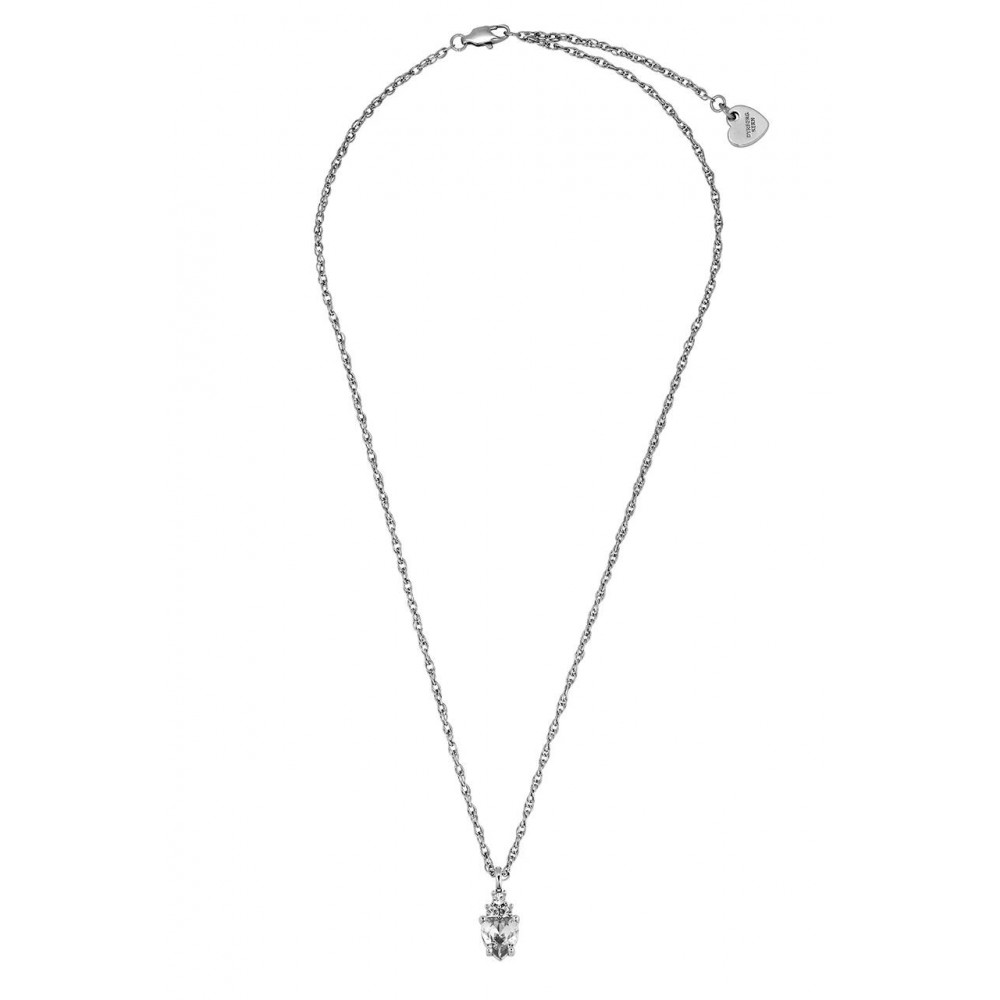 DYRBERG/KERN SPIRA Κολιέ Καρδιά Ασημί ατσάλι κρύσταλλα 480001