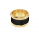 EDBLAD Frame Enamel Ring Black Gold Δαχτυλίδι Σεβαλιέ Ανοξείδωτο Ατσάλι 127806