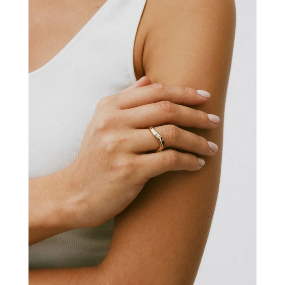 EDBLAD Selena Ring CZ Steel Δαχτυλίδι Aσημί Ανοξείδωτο Ατσάλι 127857