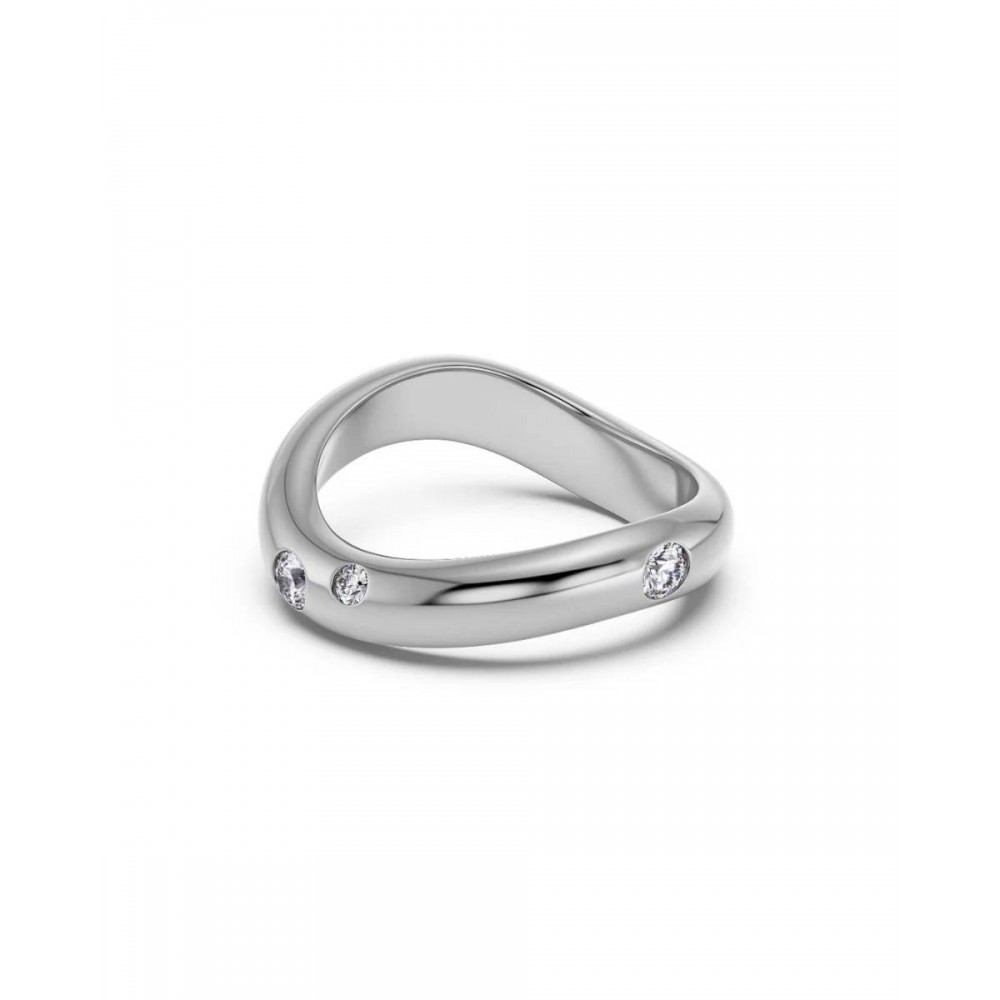 EDBLAD Selena Ring CZ Steel Δαχτυλίδι Aσημί Ανοξείδωτο Ατσάλι 127857