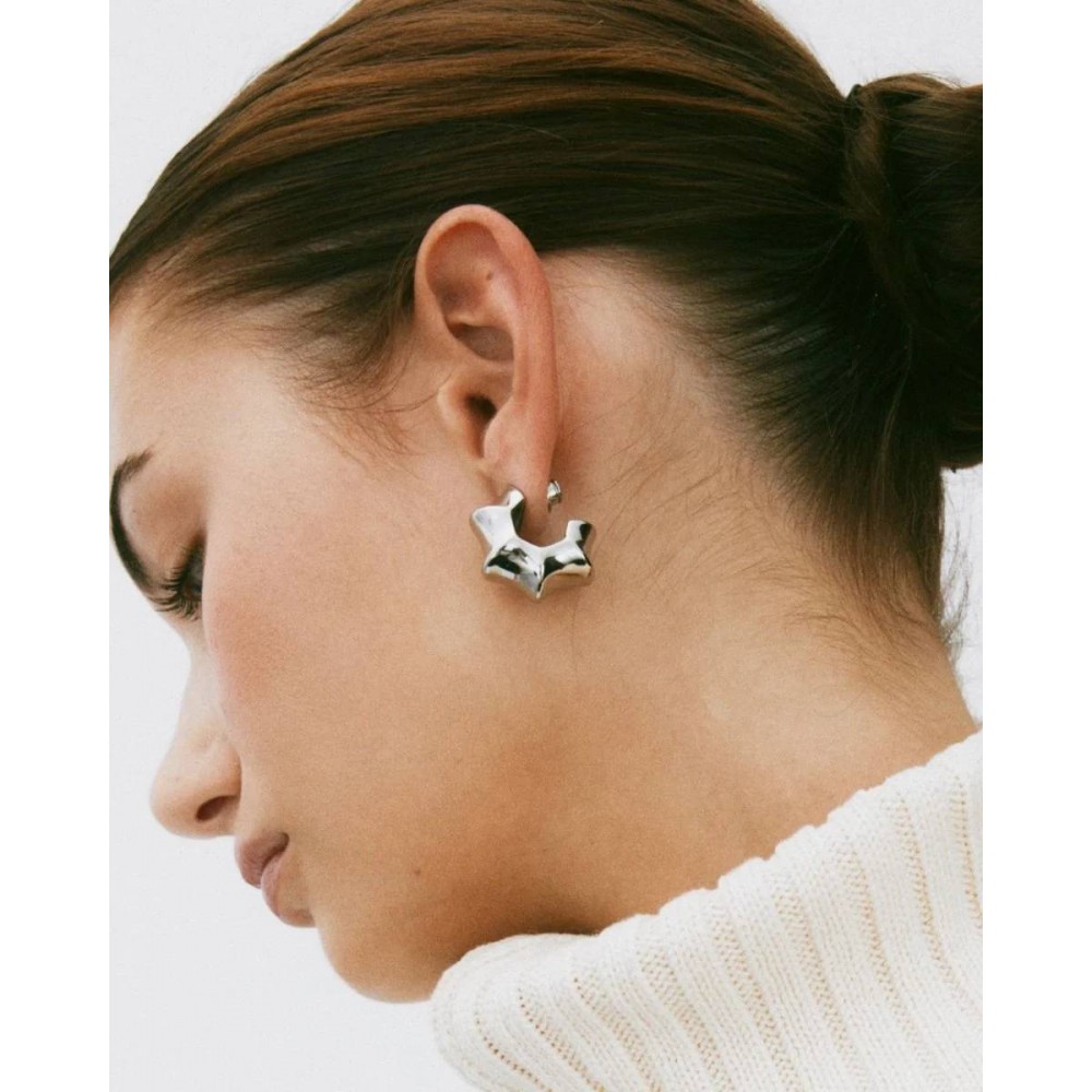 EDBLAD Cane Hoops Multi L Steel Σκουλαρίκια Κρίκοι Ασημί Ανοξείδωτο Ατσάλι 129400