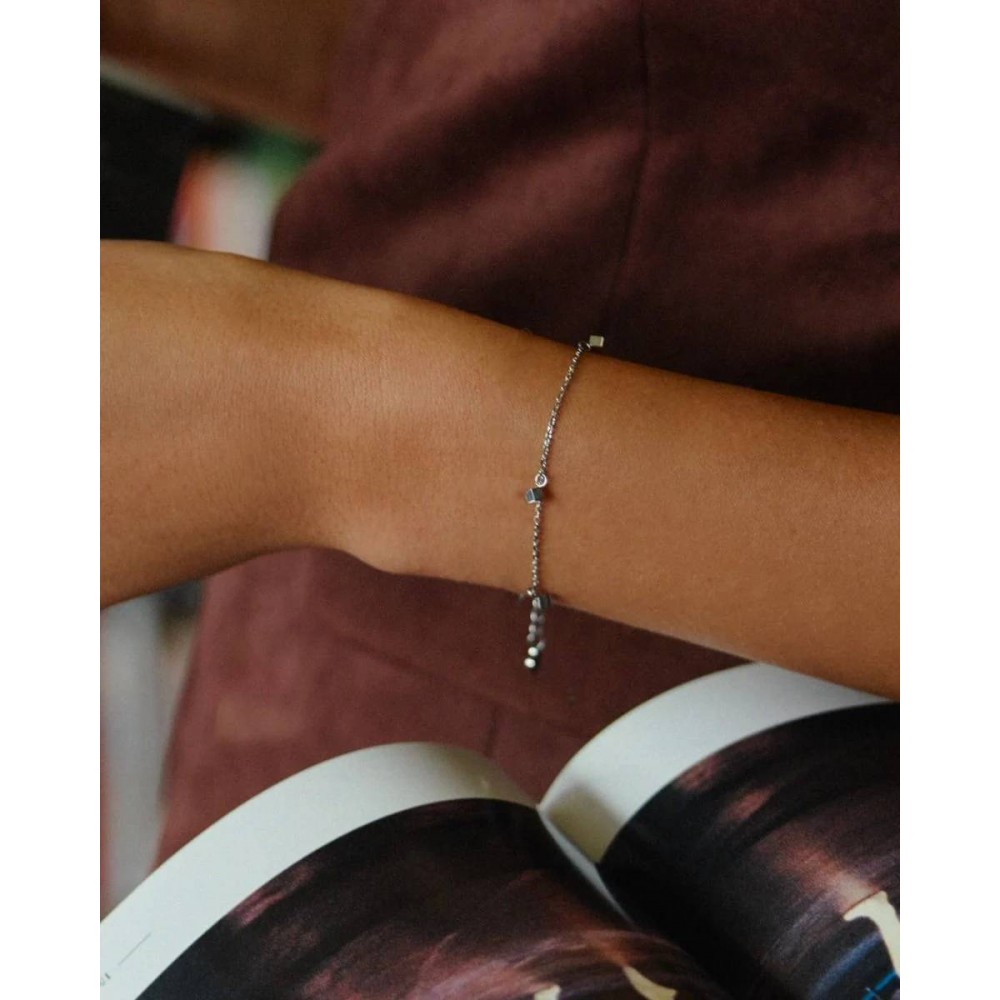 EDBLAD Dice Bracelet Steel Βραχιόλι Ζάρια Aσημί Ανοξείδωτο Ατσάλι 129408