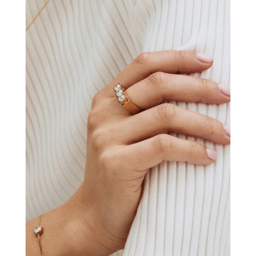EDBLAD Gemma Ring Steel Δαχτυλίδι Ασημί Ανοξείδωτο Ατσάλι 129432