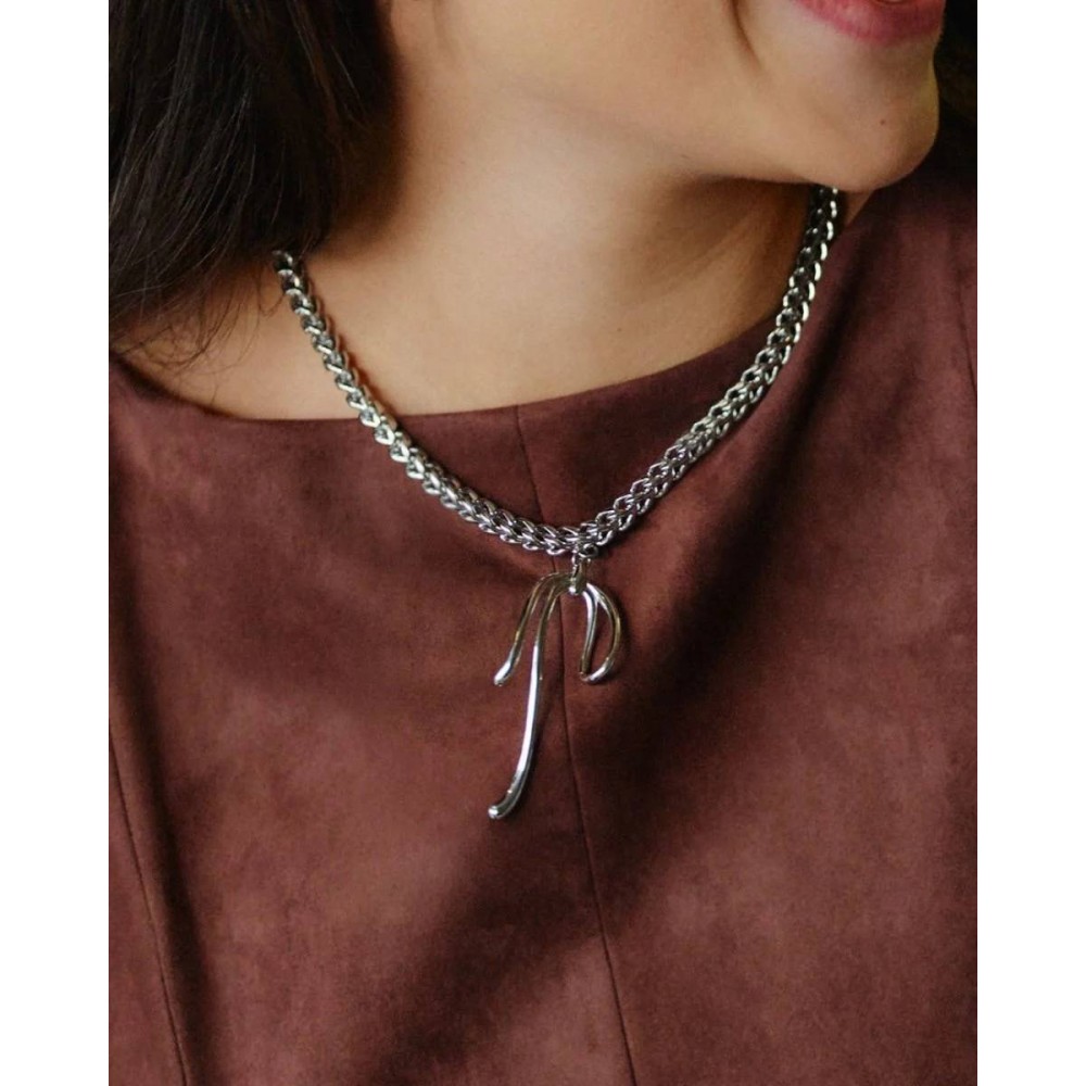 EDBLAD Lace Necklace Maxi Steel Κολιέ Aσημί Ανοξείδωτο Ατσάλι 129460