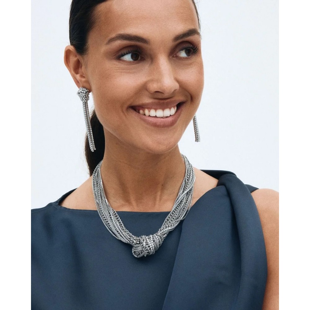 EDBLAD Revel Knot Earrings Steel Σκουλαρίκια Μακριά Aσημί Ανοξείδωτο Ατσάλι 130666