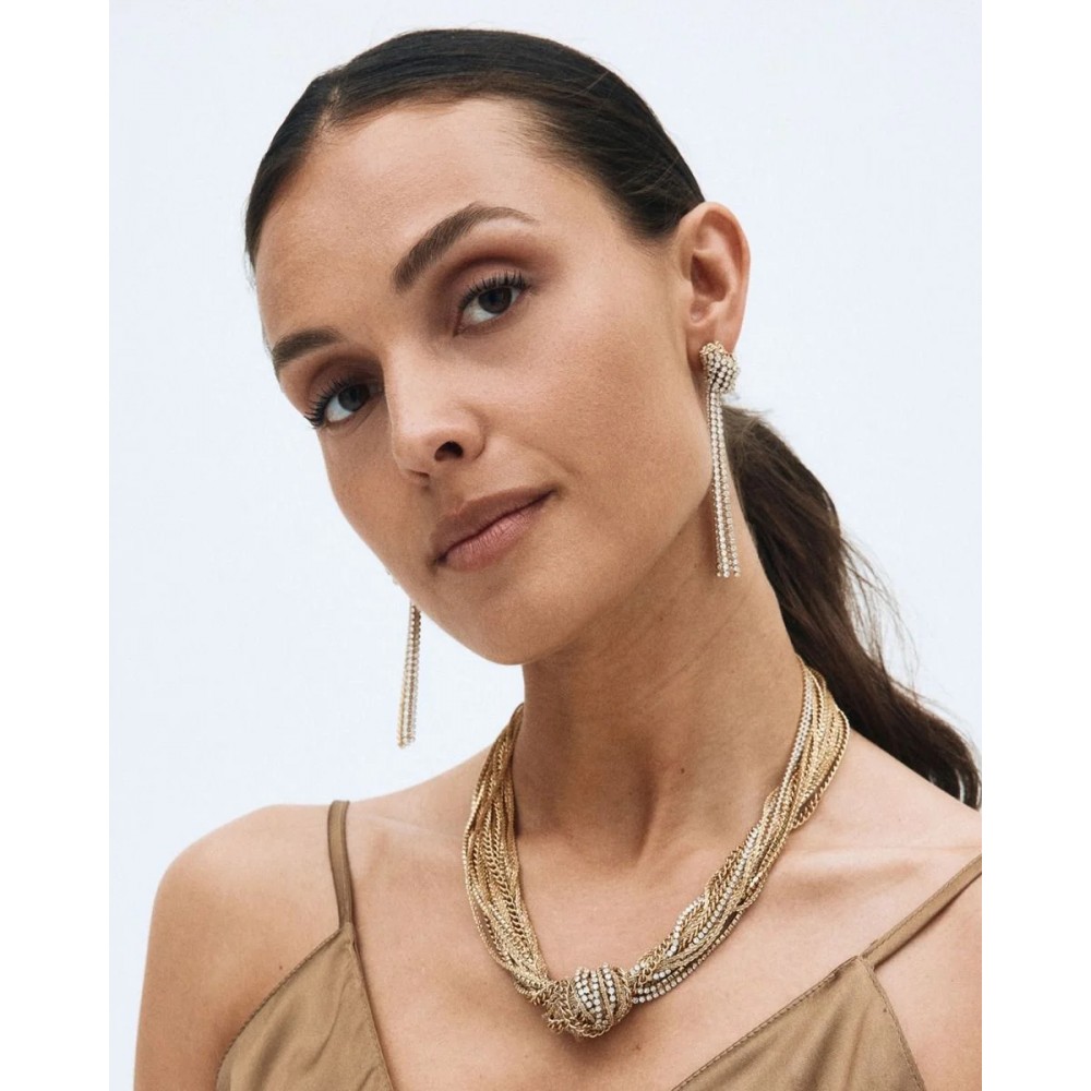 EDBLAD Revel Knot Earrings Steel Σκουλαρίκια Μακριά Χρυσό Ανοξείδωτο Ατσάλι 130665