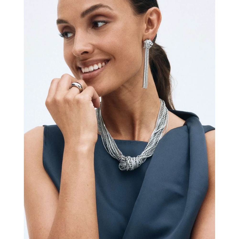 EDBLAD Revel Knot Earrings Steel Σκουλαρίκια Μακριά Aσημί Ανοξείδωτο Ατσάλι 130666