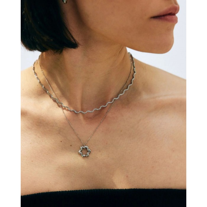 EDBLAD Mini Spiral Necklace Silver Κολιέ Ασημί Ανοξείδωτο Ατσάλι 130432