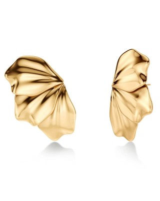 EDBLAD Petal Studs L Gold Σκουλαρίκια Επίχρυσο Ανοξείδωτο Ατσάλι 130439