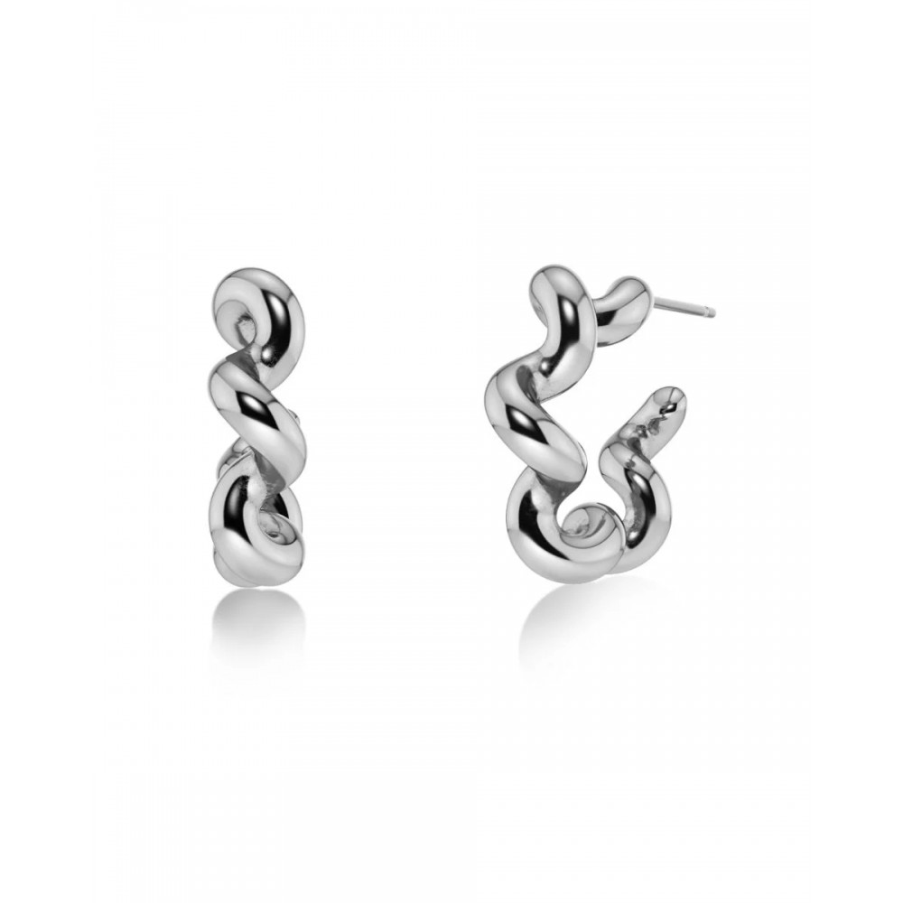 EDBLAD Spiral Hoops L Silver Σκουλαρίκια Κρίκοι Ασημί Ανοξείδωτο Ατσάλι 130454