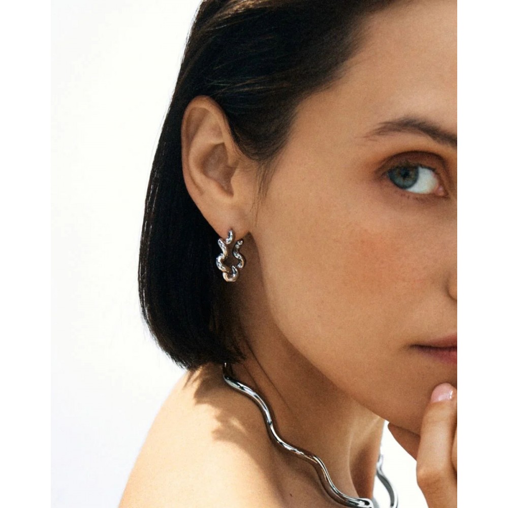 EDBLAD Spiral Hoops L Silver Σκουλαρίκια Κρίκοι Ασημί Ανοξείδωτο Ατσάλι 130454