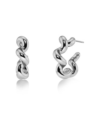 EDBLAD Spiral Hoops L Silver Σκουλαρίκια Κρίκοι Ασημί Ανοξείδωτο Ατσάλι 130454