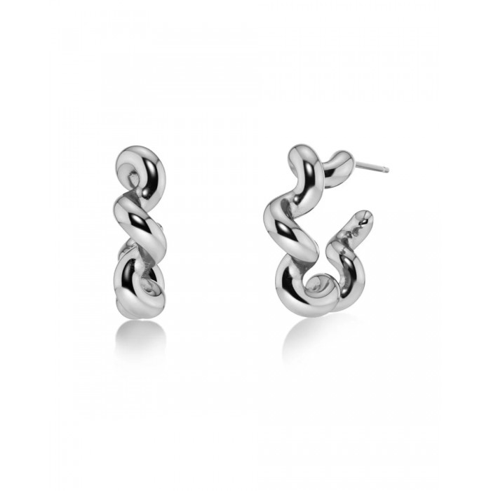 EDBLAD Spiral Hoops L Silver Σκουλαρίκια Κρίκοι Ασημί Ανοξείδωτο Ατσάλι 130454