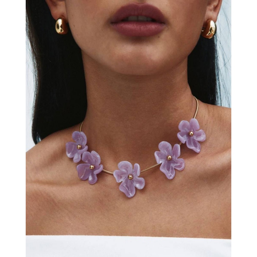 EDBLAD Wildflower Necklace Gold/Pink Κολιέ Χρυσό Ανοξείδωτο Ατσάλι 130483